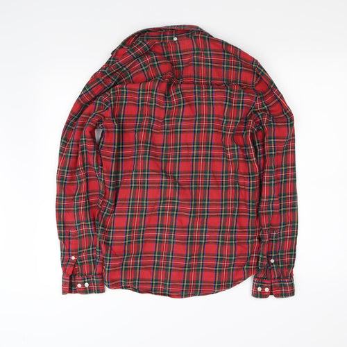 NEXT Womens Red Check  Basic Button-Up Size S