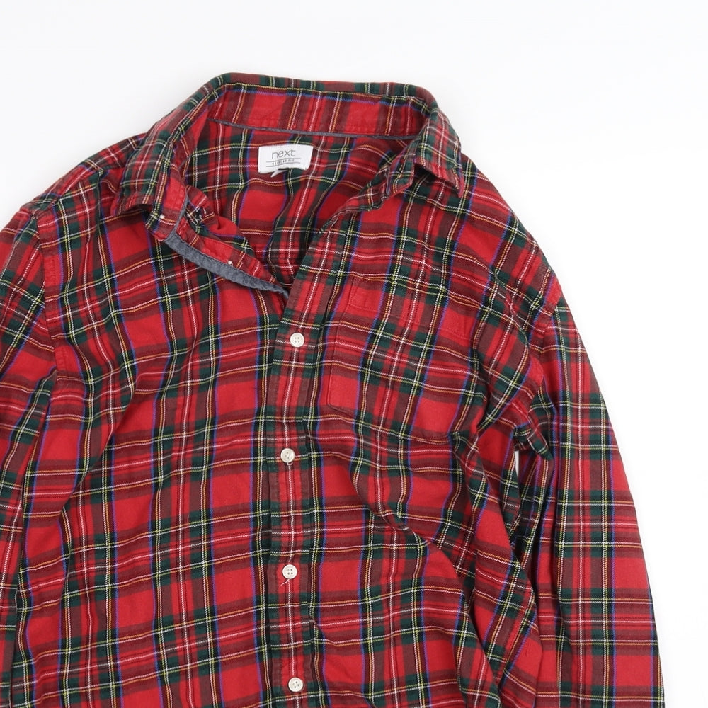 NEXT Womens Red Check  Basic Button-Up Size S
