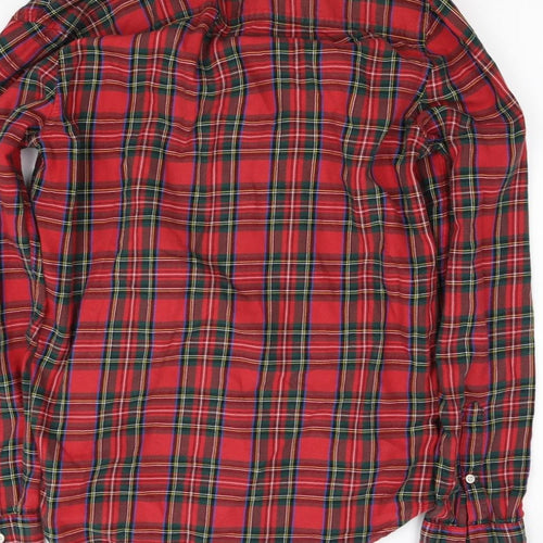 NEXT Womens Red Check  Basic Button-Up Size S