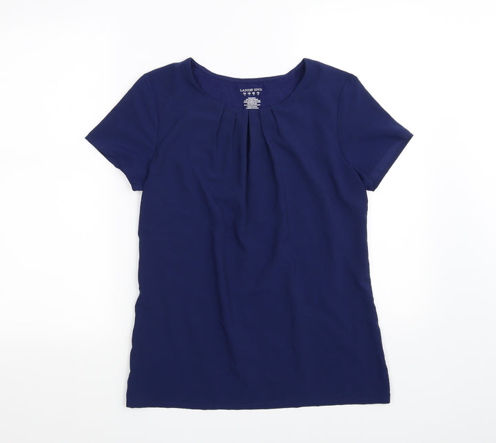 lands end Womens Blue Basic T-Shirt Size S