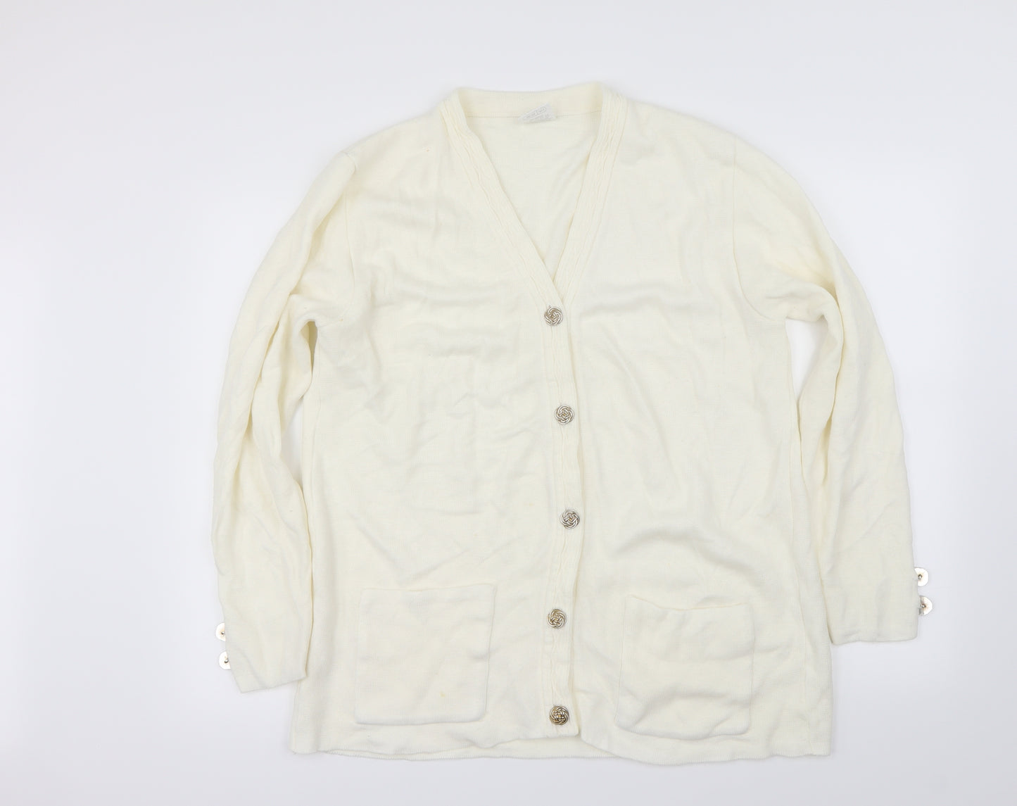Classics Womens Ivory   Cardigan Jumper Size 14