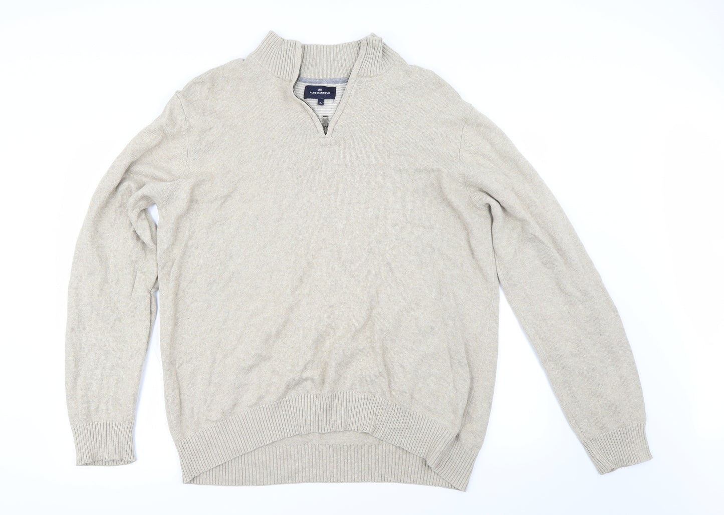 Blue Harbour Mens Beige   Henley Jumper Size XL