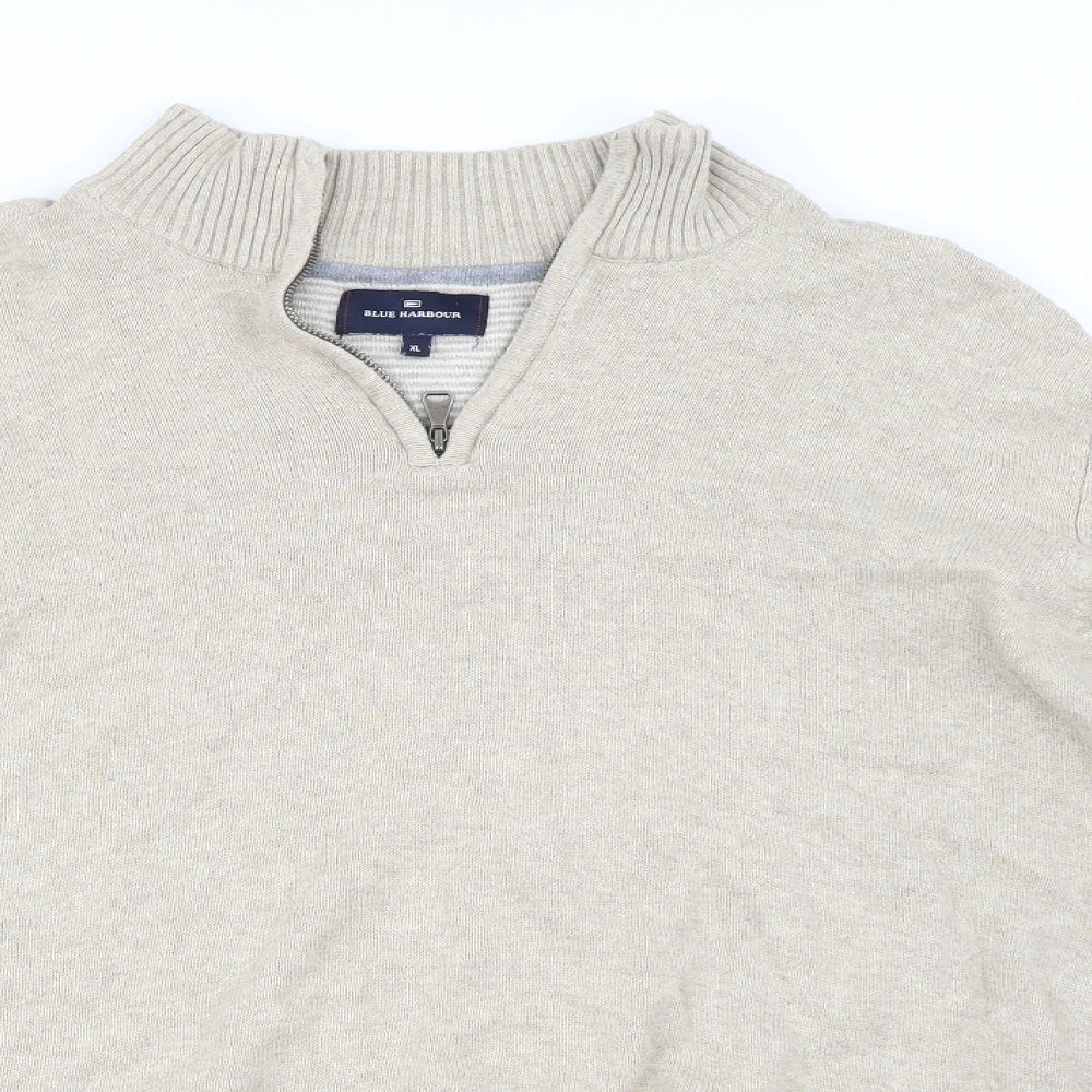 Blue Harbour Mens Beige   Henley Jumper Size XL