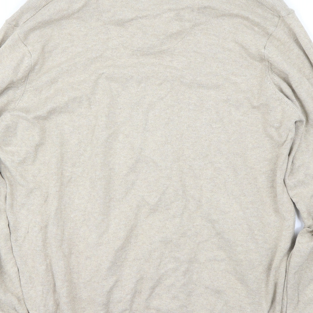 Blue Harbour Mens Beige   Henley Jumper Size XL