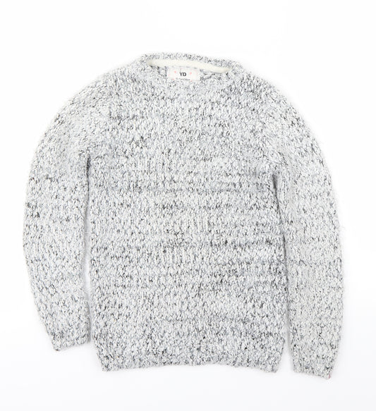 YD Girls Grey Houndstooth  Pullover Jumper Size 10-11 Years