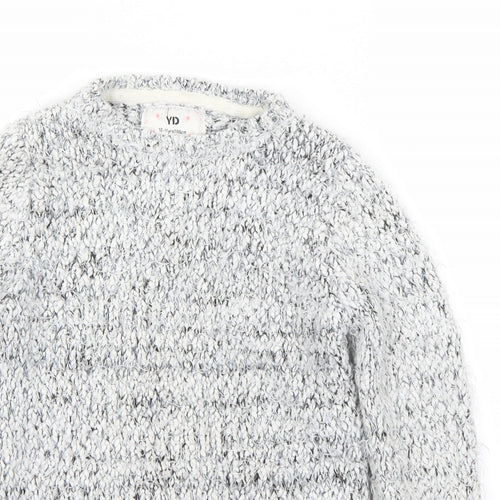 YD Girls Grey Houndstooth  Pullover Jumper Size 10-11 Years