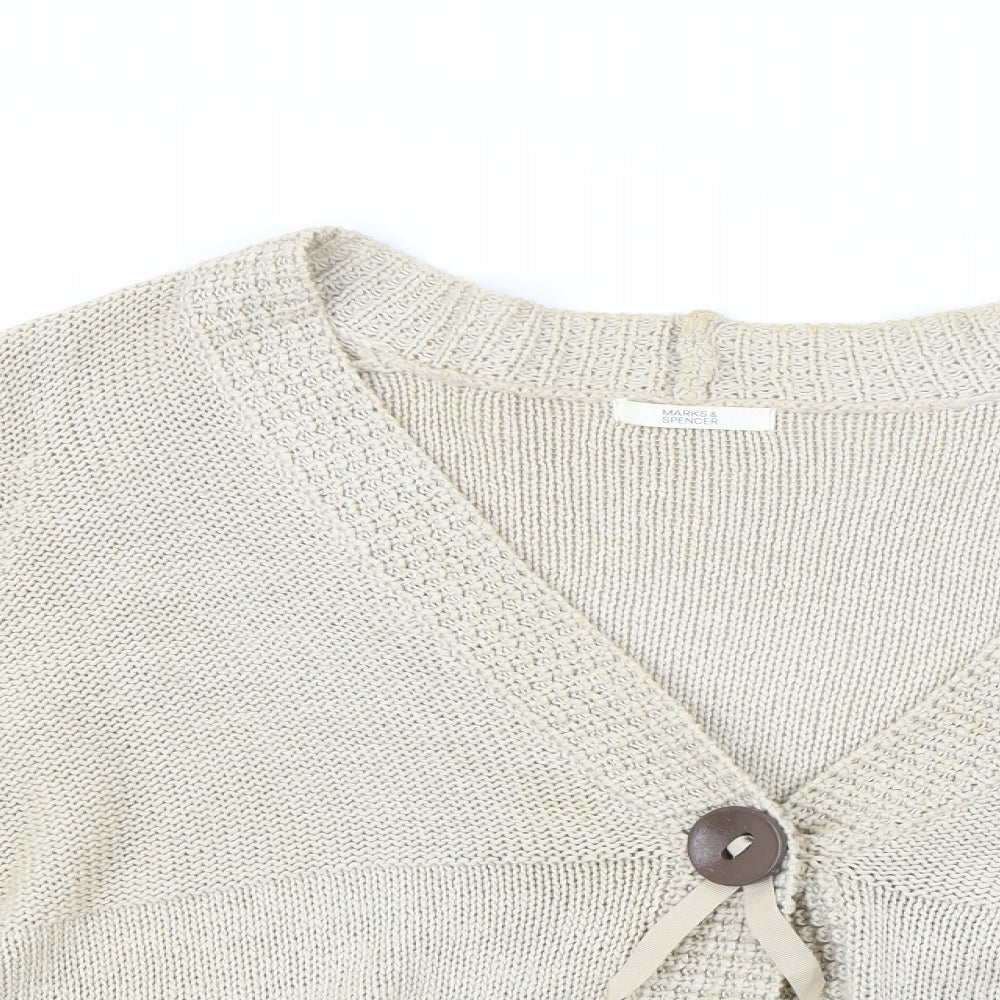 Marks and Spencer Womens Beige   Cardigan Jumper Size 20