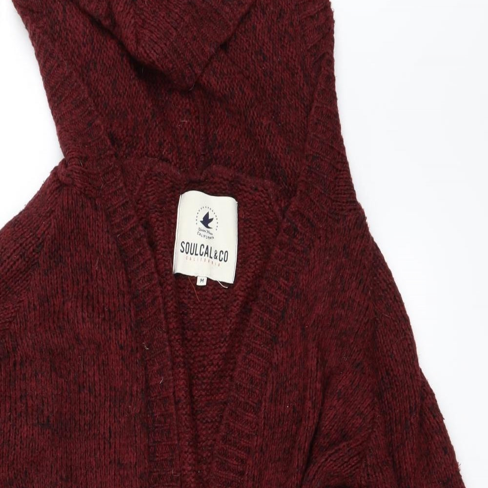 SoulCal&Co Mens Red   Cardigan Jumper Size M