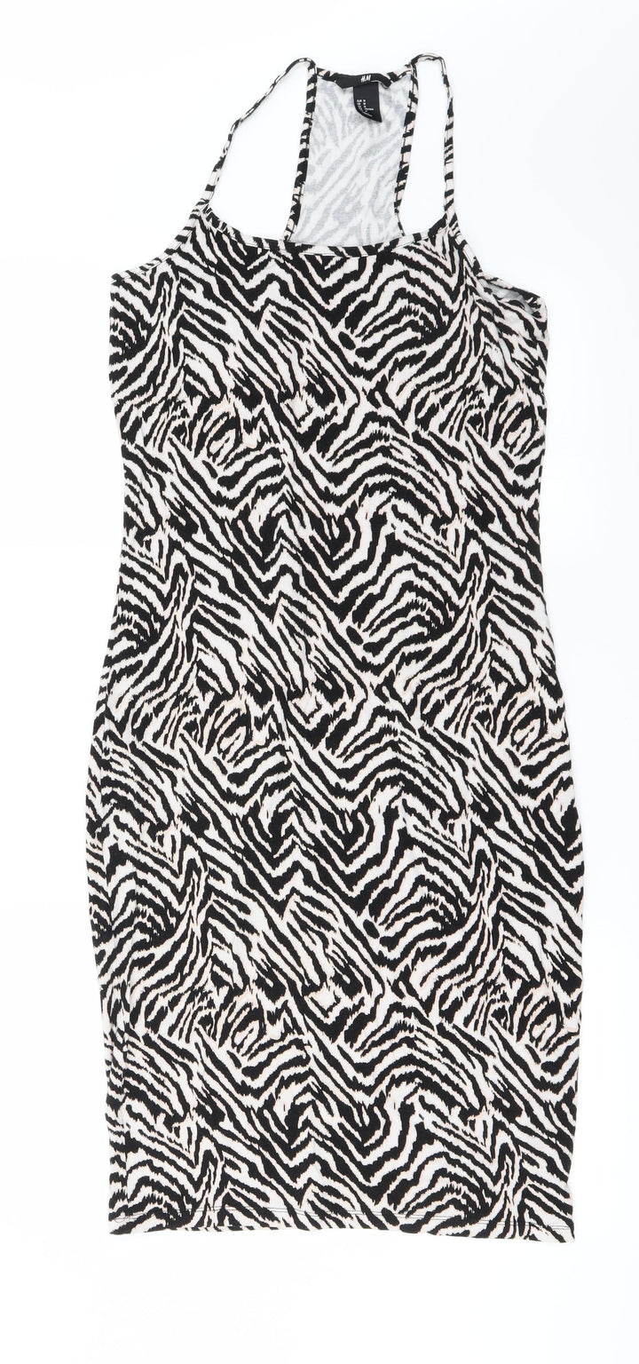 H&M Womens Multicoloured Animal Print  Fit & Flare  Size M