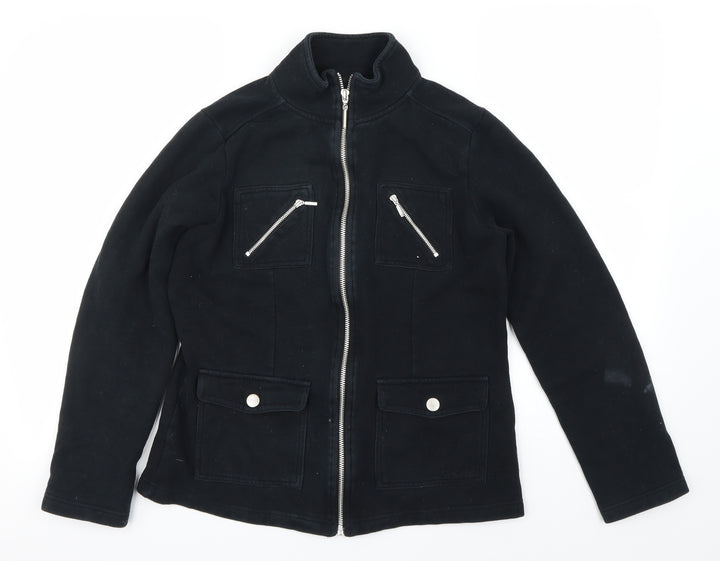 Maine New England Womens Black Full Zip Jumper Size 12