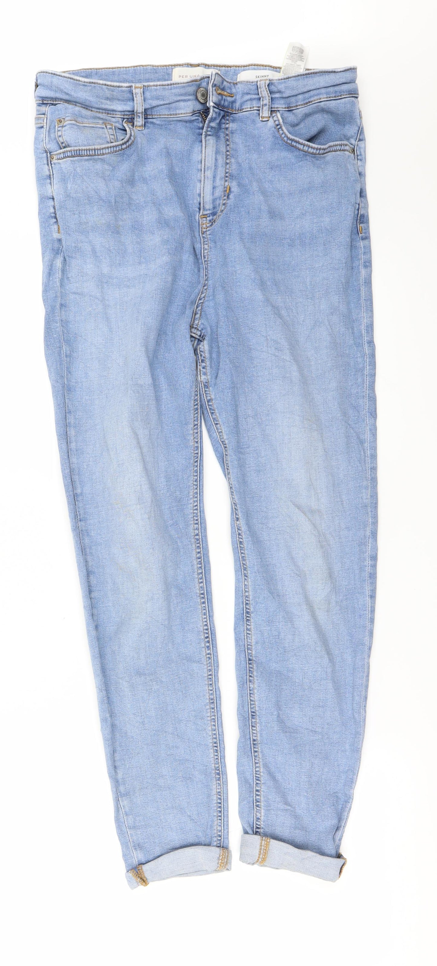 Marks and Spencer Womens Blue   Straight Jeans Size 14 L25 in