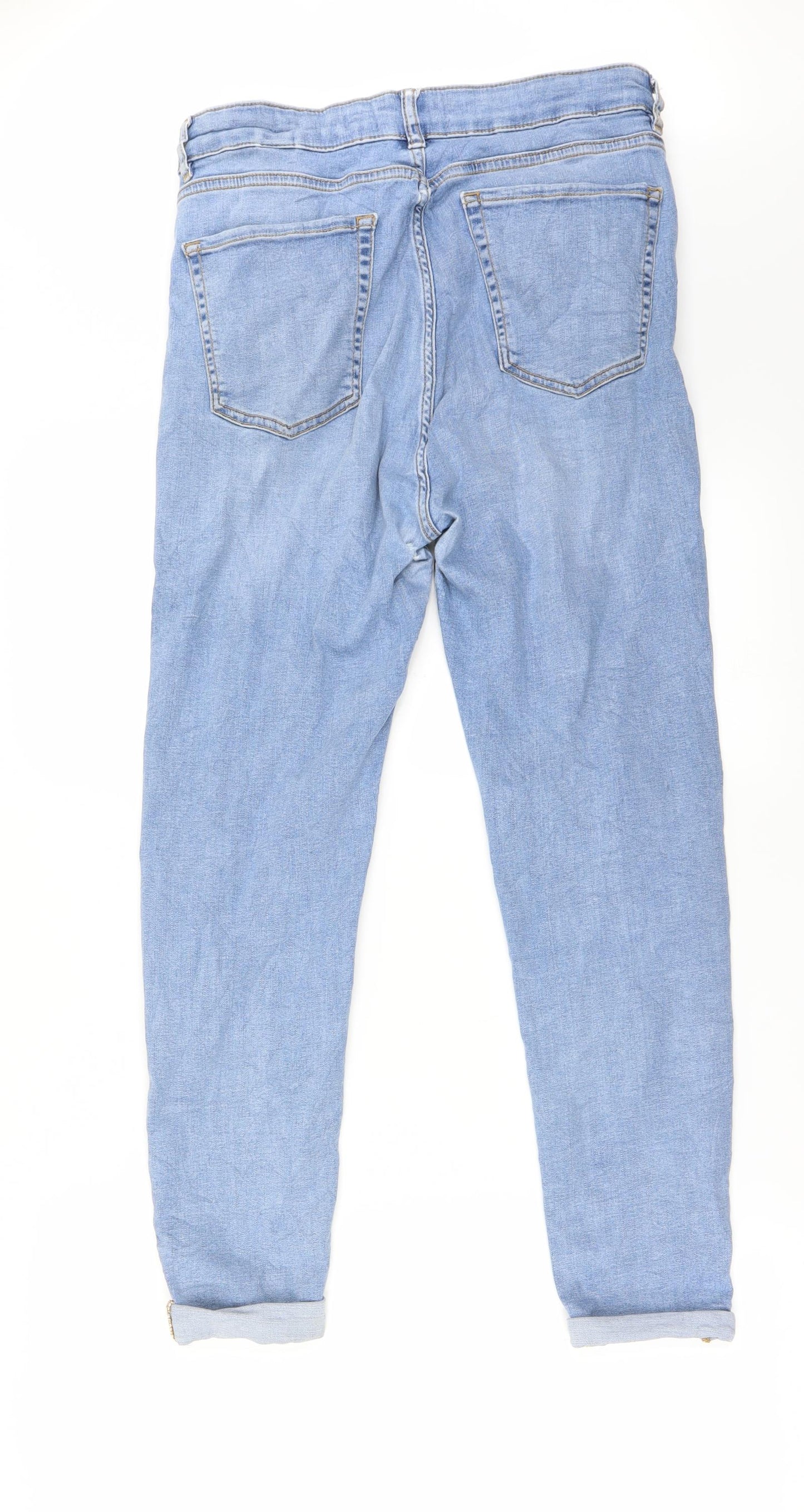 Marks and Spencer Womens Blue   Straight Jeans Size 14 L25 in