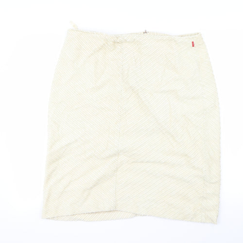 Preworn Womens Ivory   A-Line Skirt Size 34 in