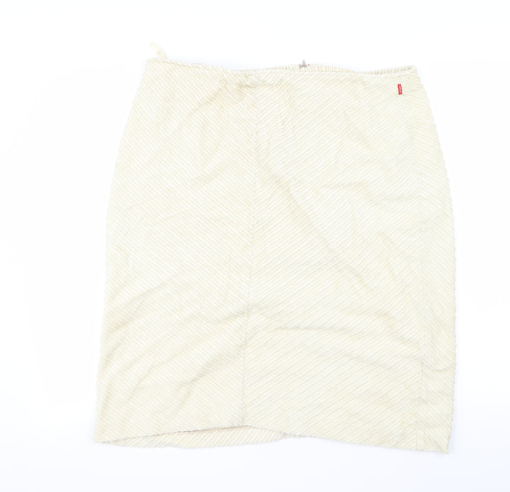 Preworn Womens Ivory   A-Line Skirt Size 34 in