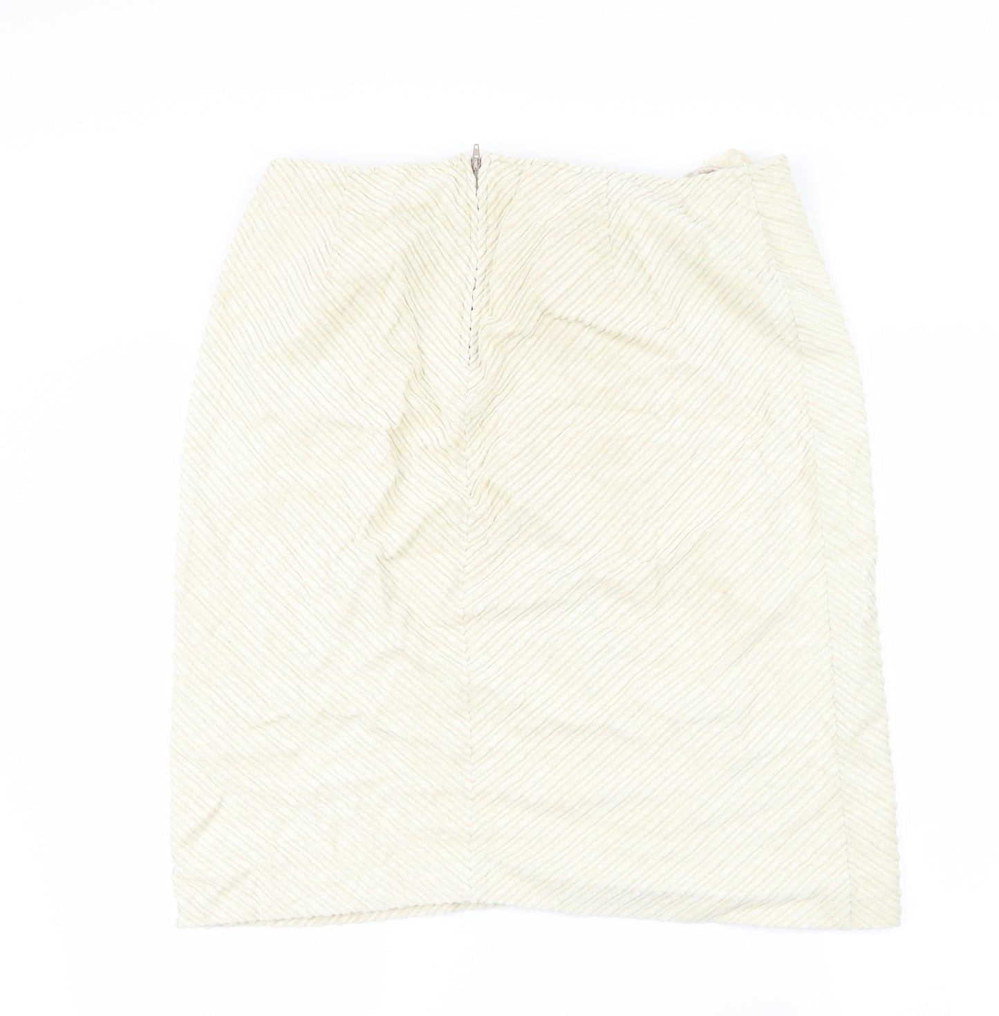 Preworn Womens Ivory   A-Line Skirt Size 34 in