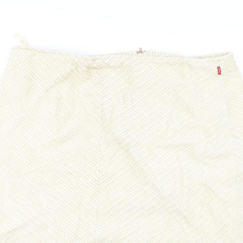 Preworn Womens Ivory   A-Line Skirt Size 34 in
