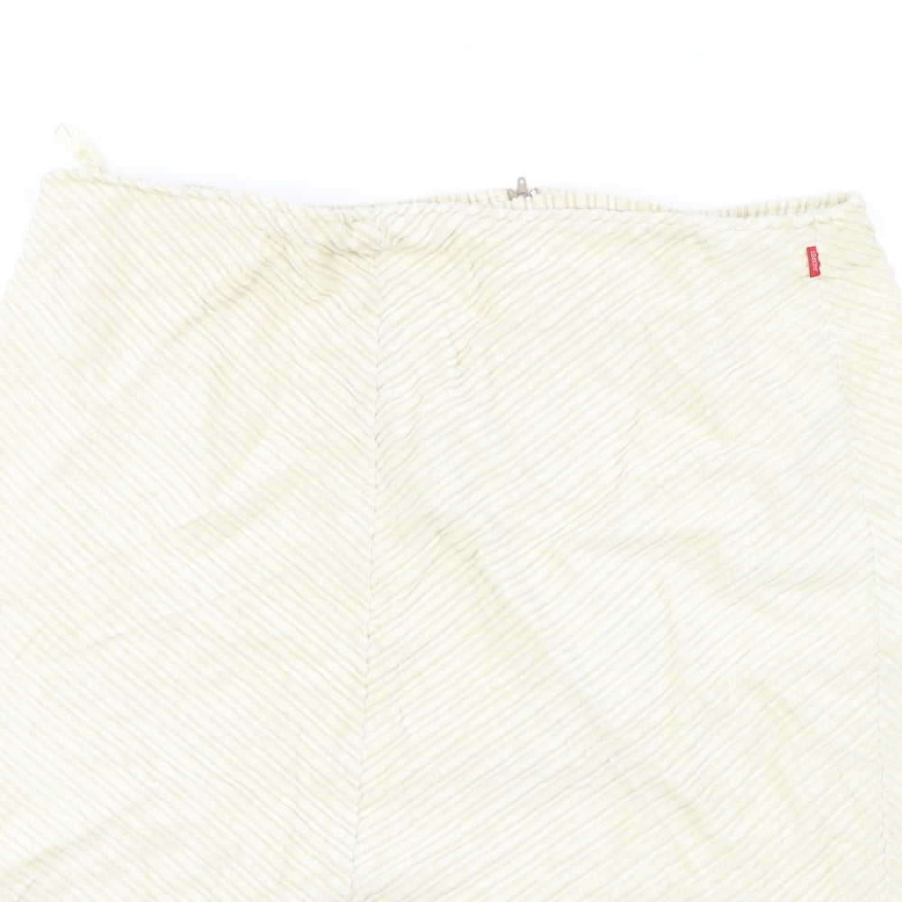 Preworn Womens Ivory   A-Line Skirt Size 34 in