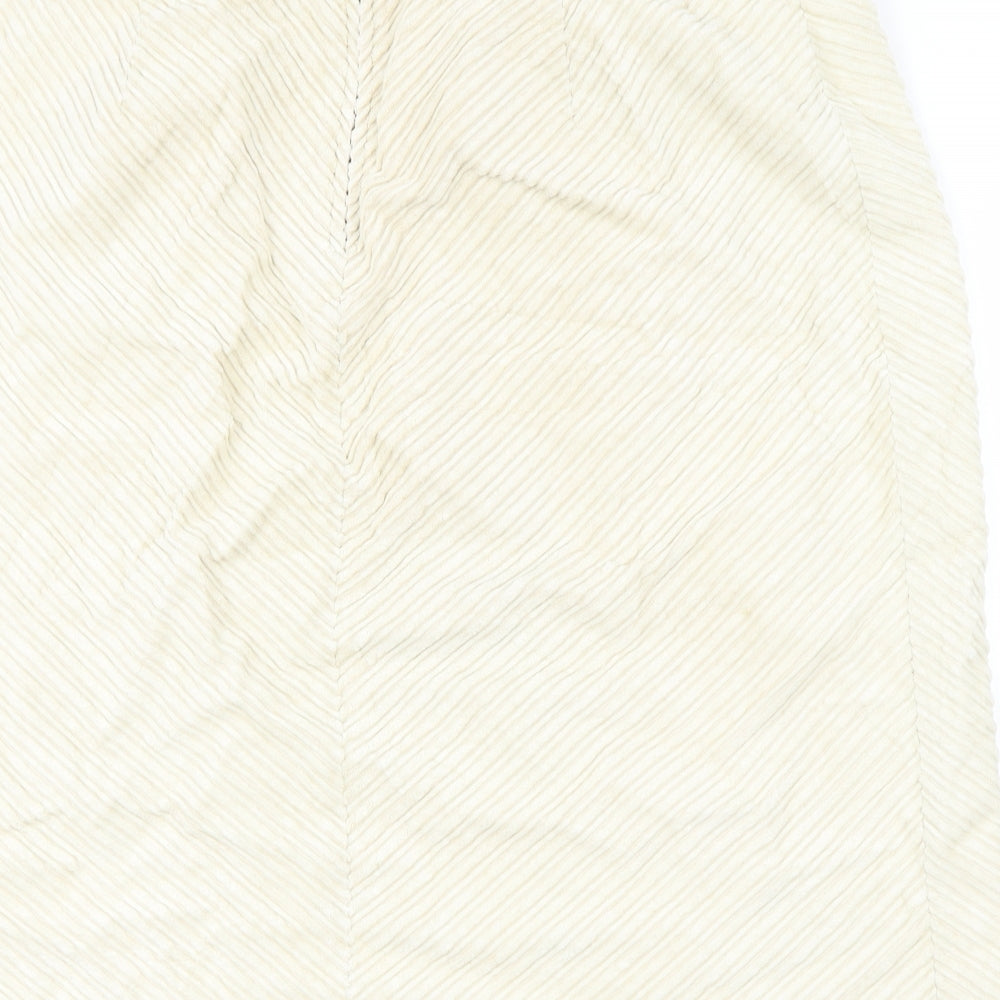Preworn Womens Ivory   A-Line Skirt Size 34 in