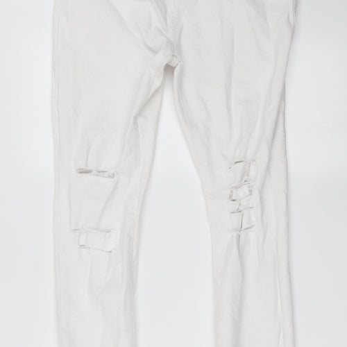 denim co Womens White   Straight Jeans Size 14 L26 in