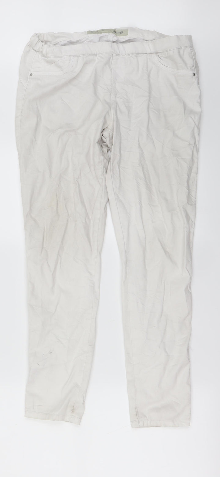 denim co Womens White   Skinny Jeans Size 14 L27 in