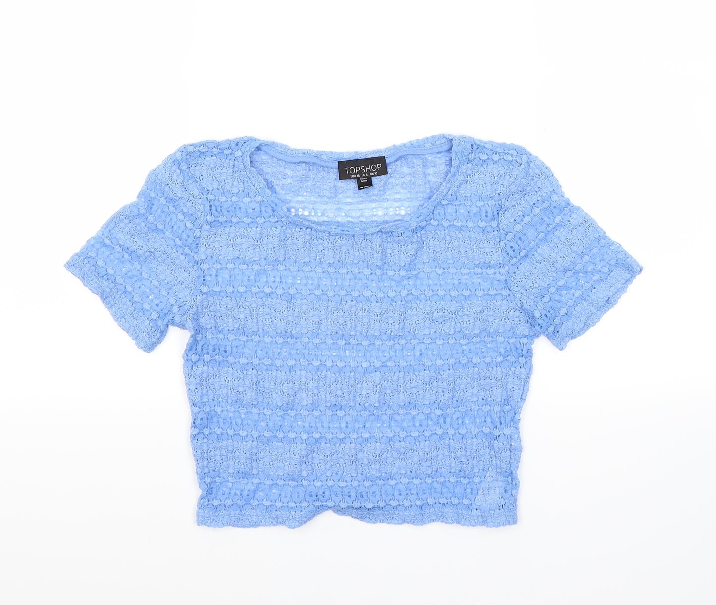 Topshop Womens Blue   Cropped T-Shirt Size 10