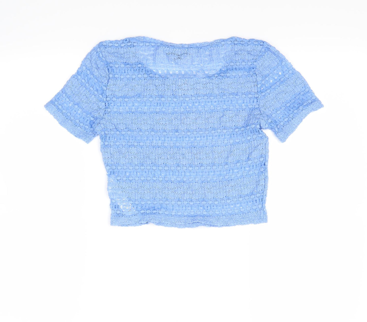 Topshop Womens Blue   Cropped T-Shirt Size 10