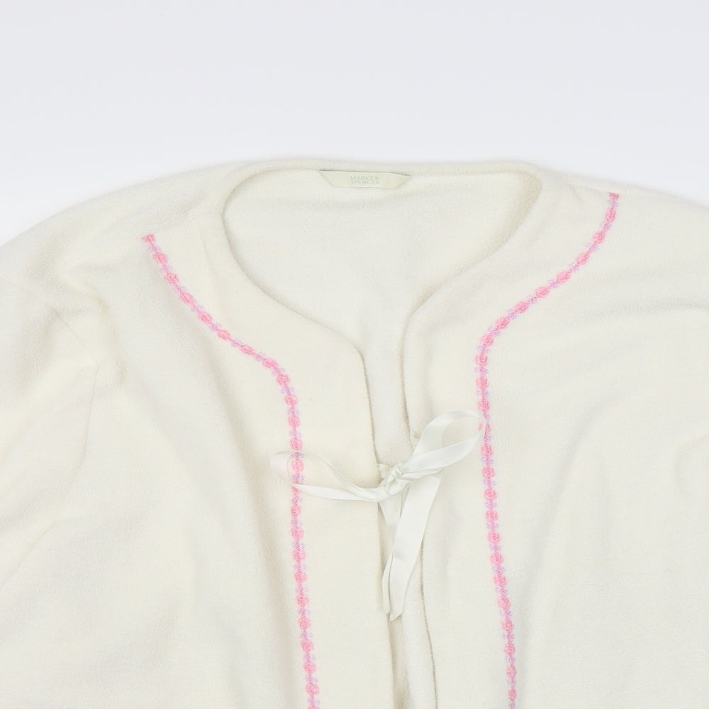 Marks and Spencer Womens White  Fleece Top Pyjama Top Size 20