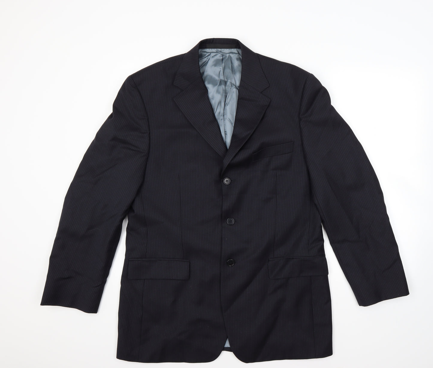 Marks and Spencer Mens Blue Striped  Jacket Blazer Size 40