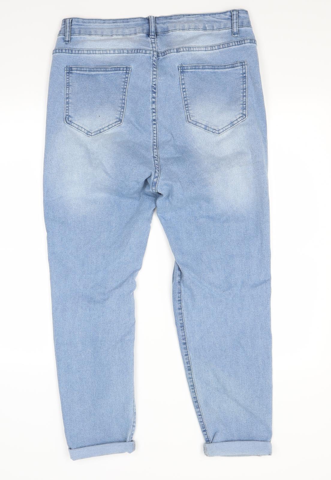 SheIn Womens Blue  Denim Tapered Jeans Size XL L23 in