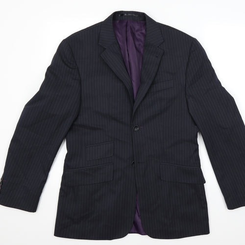 Burton Mens Blue Striped  Jacket Blazer Size 38