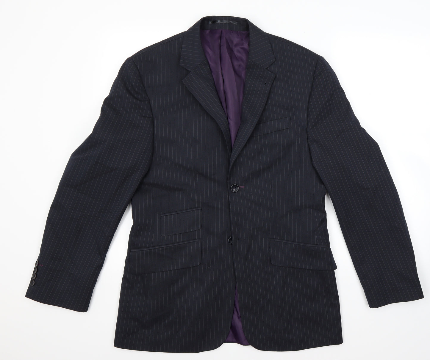 Burton Mens Blue Striped  Jacket Blazer Size 38