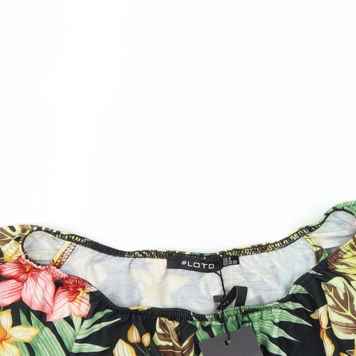 lotd Womens Multicoloured Floral  Cropped Blouse Size 8