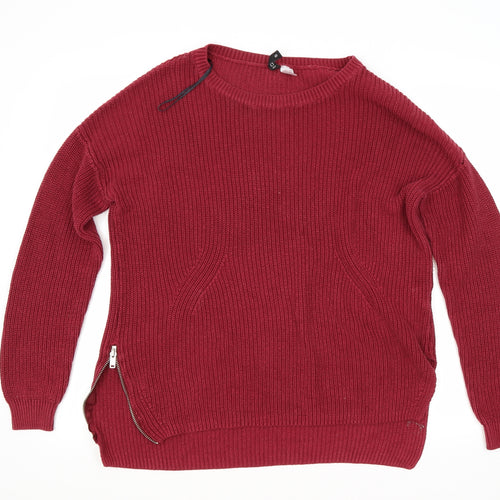 H&M Womens Red   Pullover Jumper Size S