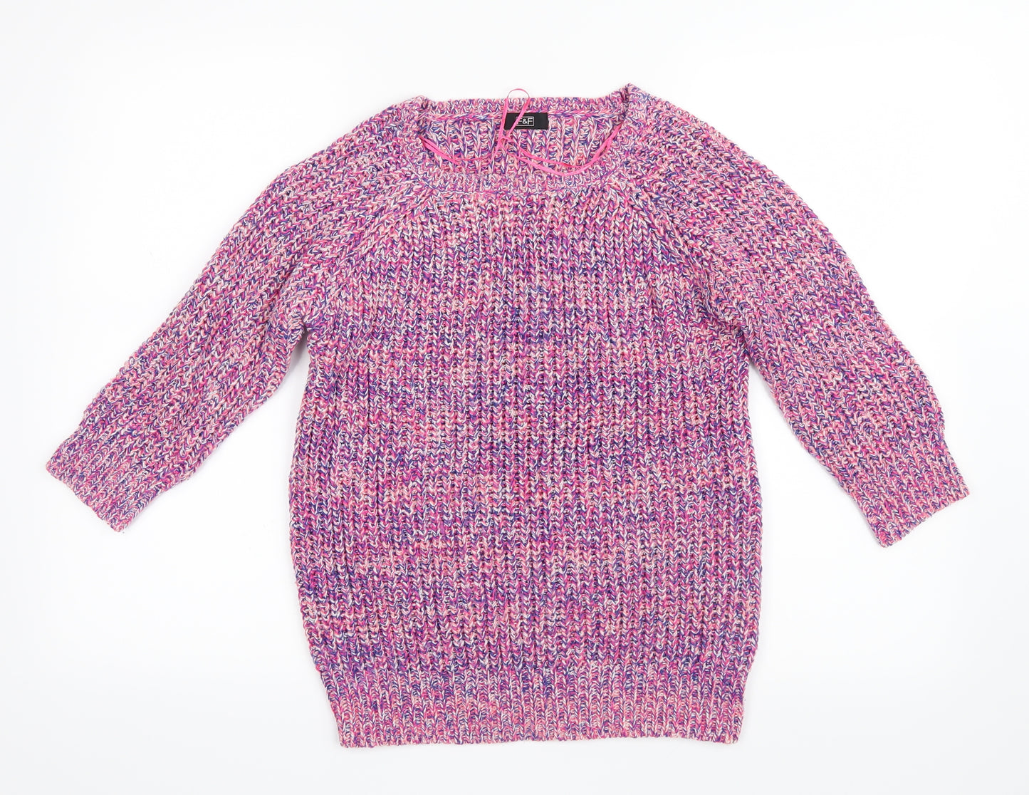 F&F Womens Pink  Knit Pullover Jumper Size 8