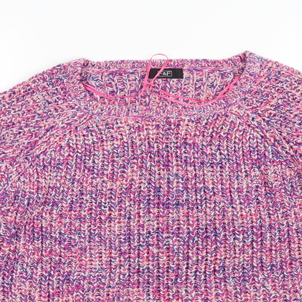 F&F Womens Pink  Knit Pullover Jumper Size 8