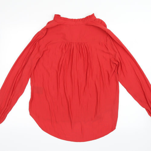 H&M Womens Red  Mesh Basic Blouse Size 6