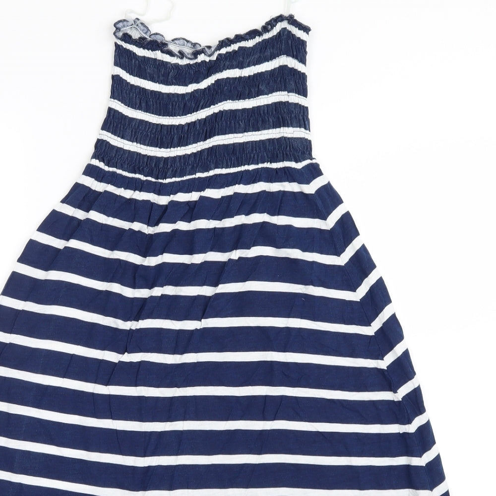 New Look Womens Blue Striped  T-Shirt Dress  Size 10