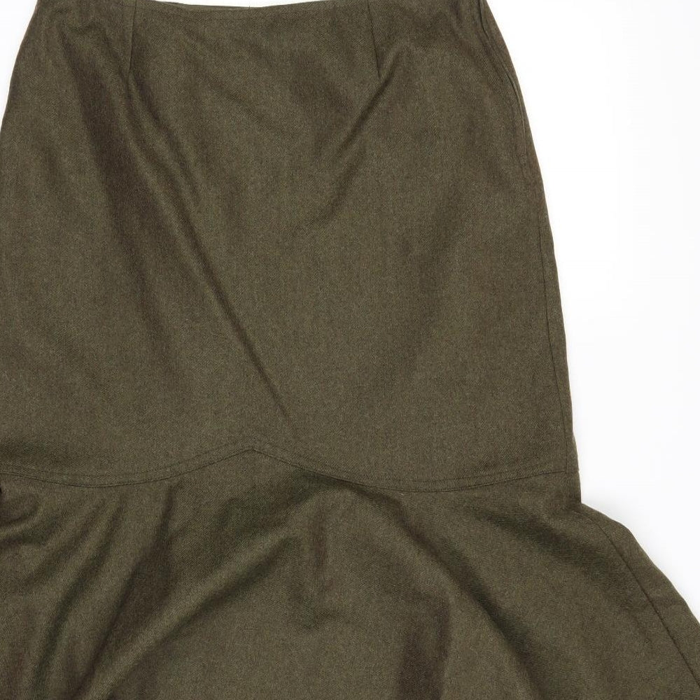 Preworn Womens Green   Pleated Skirt Size 31 in