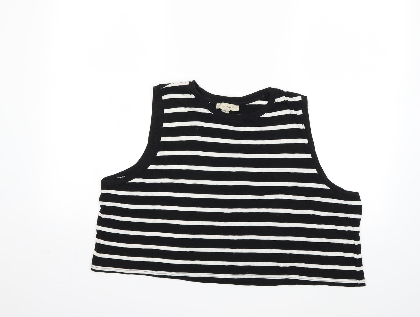 Atmosphere Womens Black Striped  Basic Tank Size XL