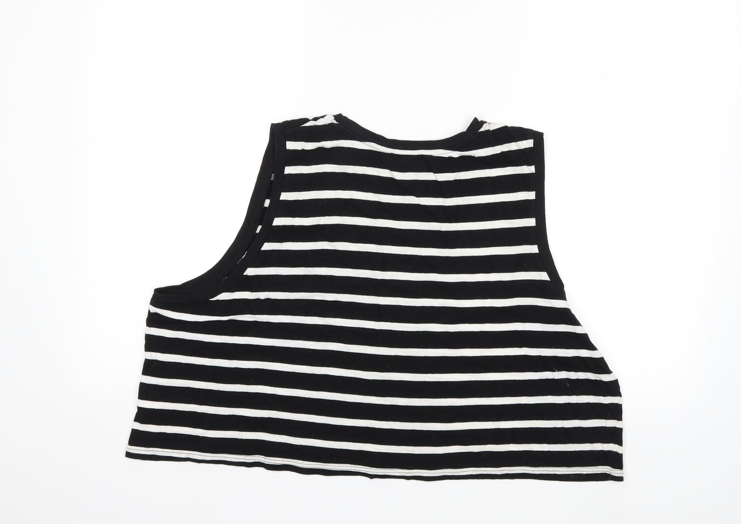 Atmosphere Womens Black Striped  Basic Tank Size XL
