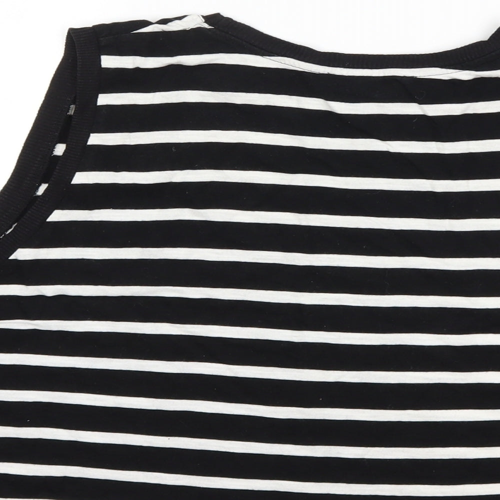 Atmosphere Womens Black Striped  Basic Tank Size XL