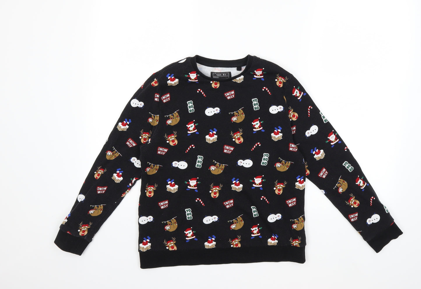 NEXT Boys Black   Pullover Sweatshirt Size 10 Years  - christmas