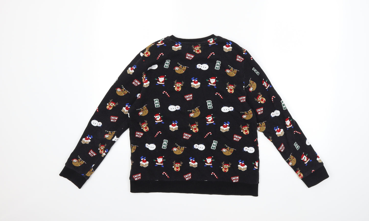NEXT Boys Black   Pullover Sweatshirt Size 10 Years  - christmas
