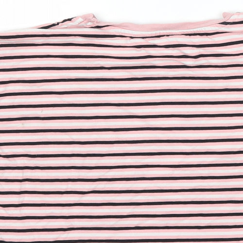 George Girls Pink Striped  Basic T-Shirt Size 9-10 Years