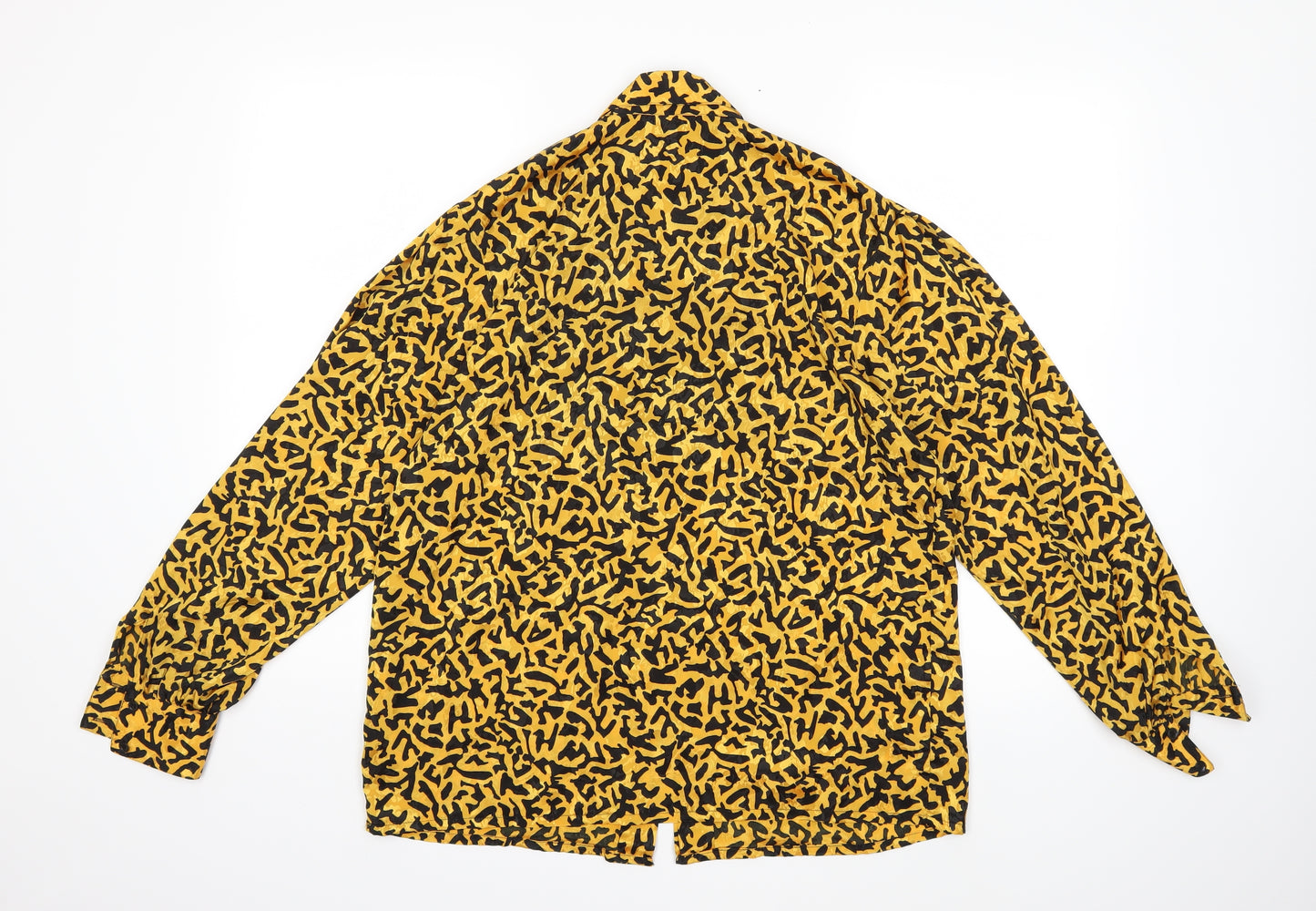 FAKIR Womens Yellow Animal Print  Basic Blouse Size 14