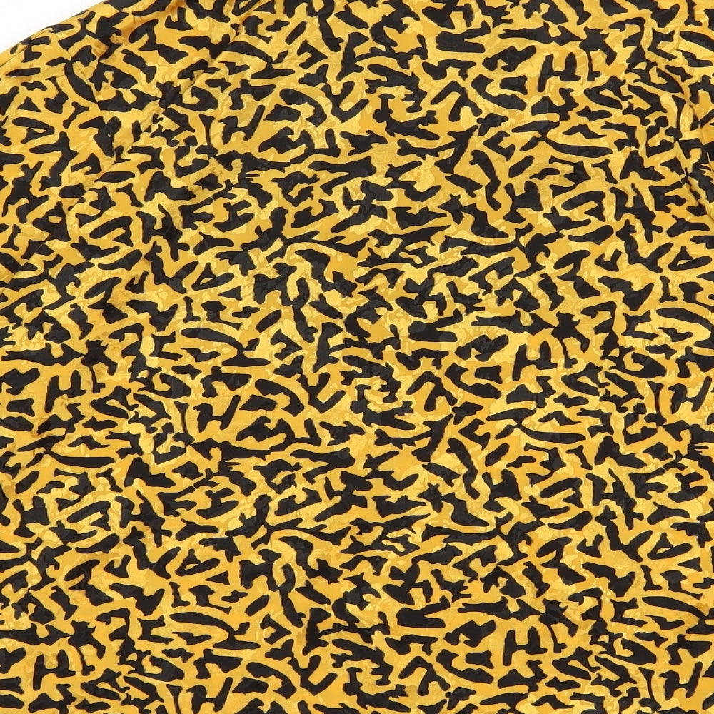 FAKIR Womens Yellow Animal Print  Basic Blouse Size 14