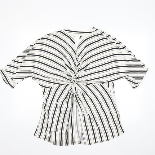 River Island Womens White Striped  Basic Blouse Size 10