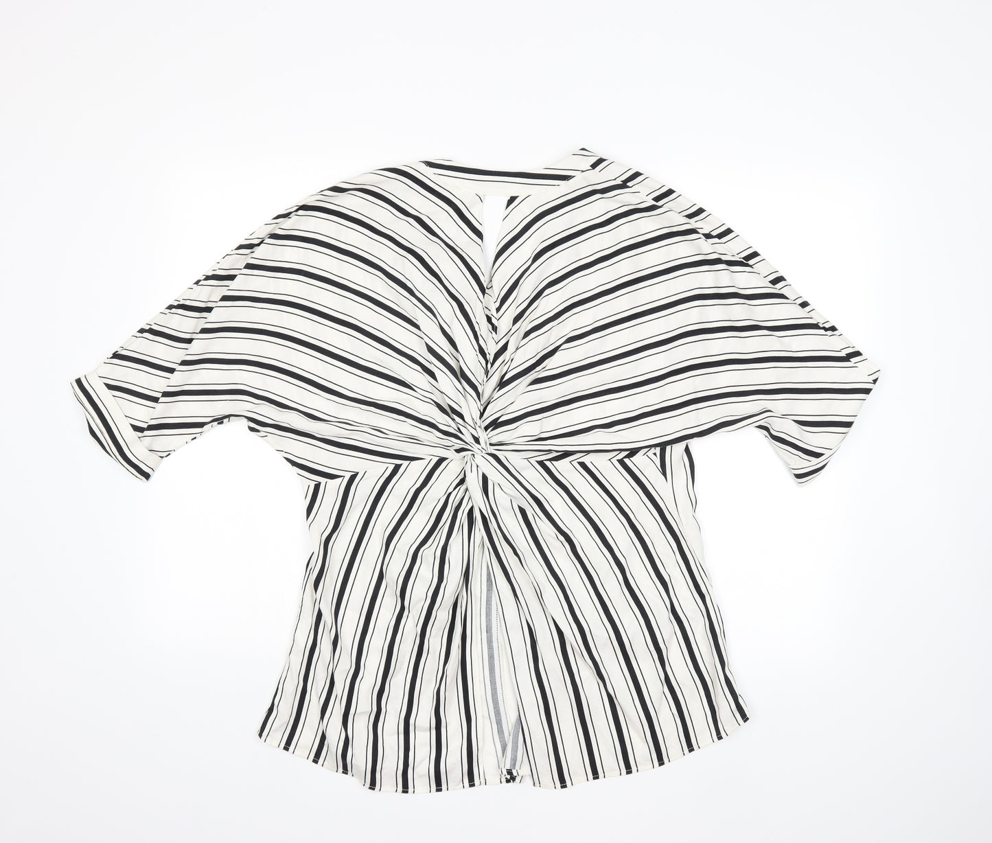 River Island Womens White Striped  Basic Blouse Size 10