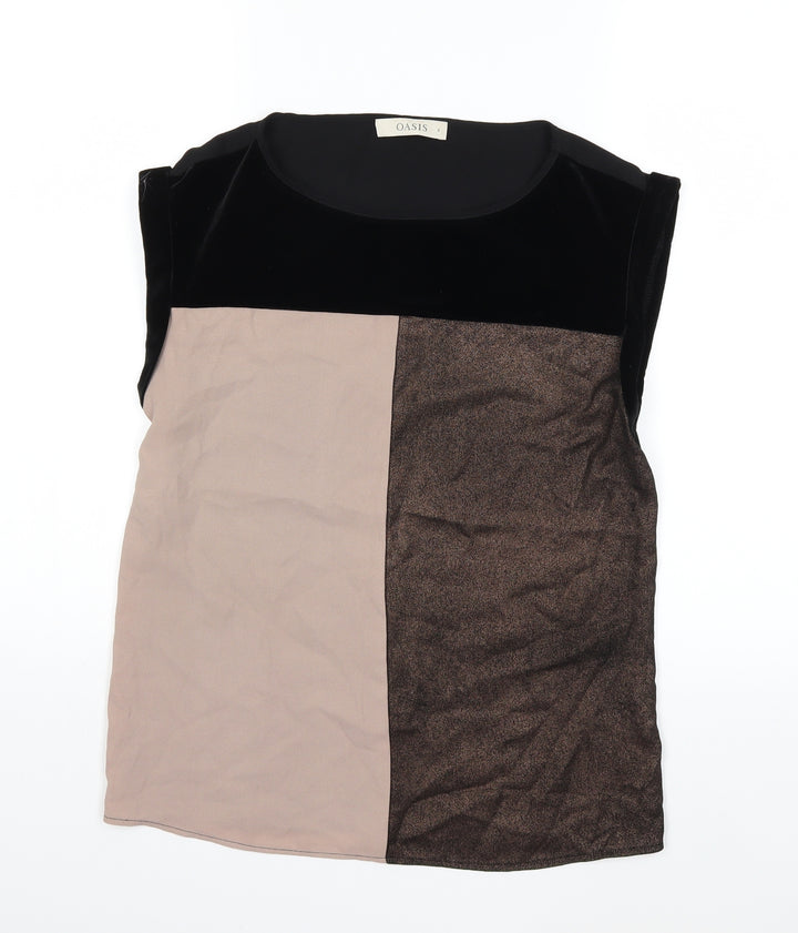 Oasis Womens Black Basic T-Shirt Size 8