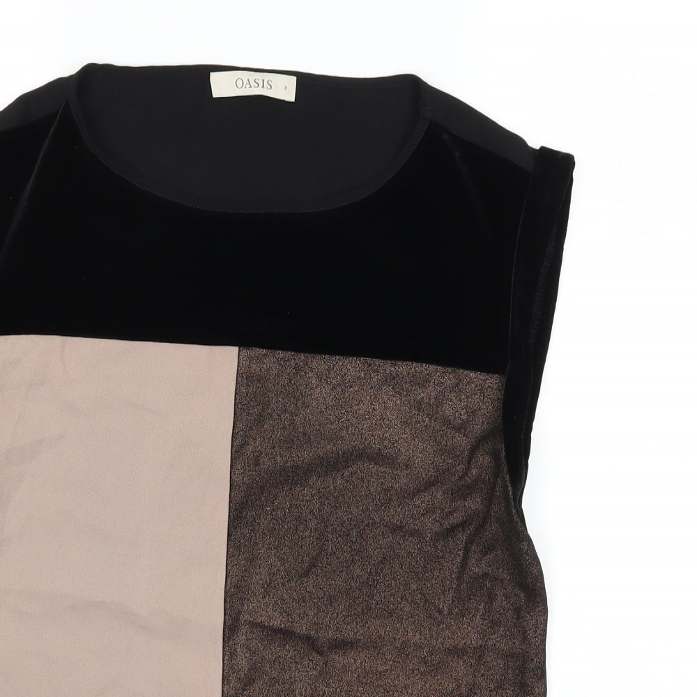Oasis Womens Black   Basic T-Shirt Size 8